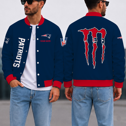 LIMITED EDITION - NEW CUSTOMIZED NFL27 NEP NEW ENGLAND PATRIOTS SATIN VARSITY & BASEBALL JACKET