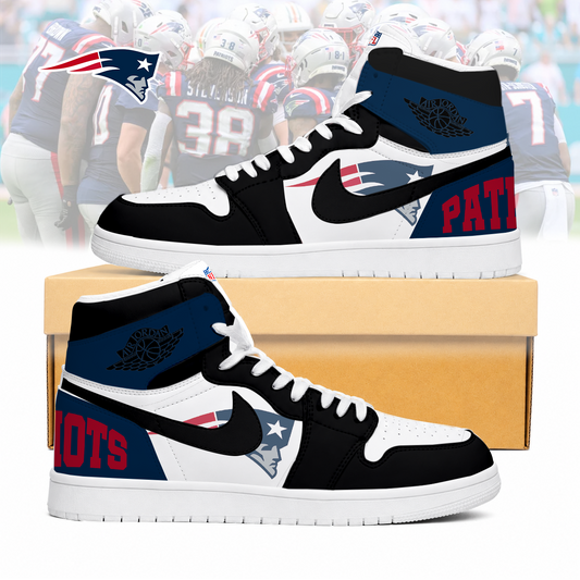 LIMITED EDITION - NEW CUSTOMIZED NFL27 NEP NEW ENGLAND PATRIOTS AIR JORDAN SNEAKERS