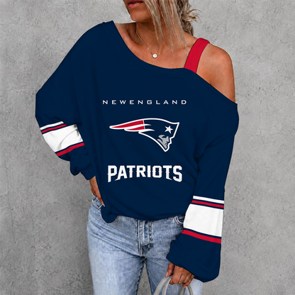 [SPECIAL OFFER] NEW CUSTOMIZED NFL27 NEP NEW ENGLAND PATRIOTS DROP SHOULDER SWEATSHIRT