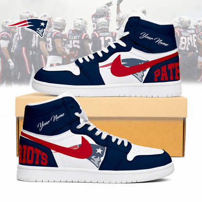 LIMITED EDITION - NEW CUSTOMIZED NFL27 NEP NEW ENGLAND PATRIOTS AIR JORDAN SNEAKERS