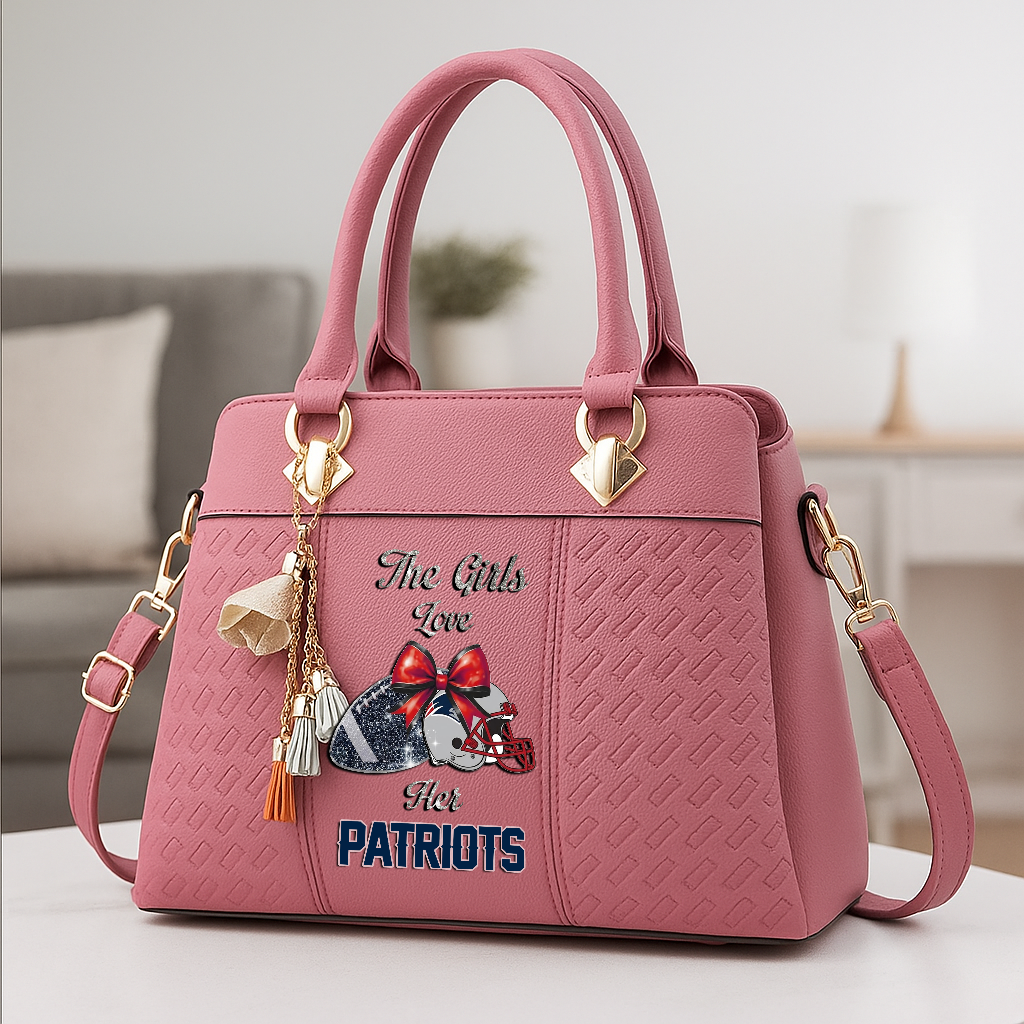 LIMITED EDITION - NEW CUSTOMIZED NFL27 NEP NEW ENGLAND PATRIOTS WOMEN'S ZIP HANDBAG MULTICOLOR