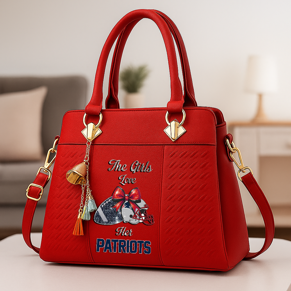LIMITED EDITION - NEW CUSTOMIZED NFL27 NEP NEW ENGLAND PATRIOTS WOMEN'S ZIP HANDBAG MULTICOLOR