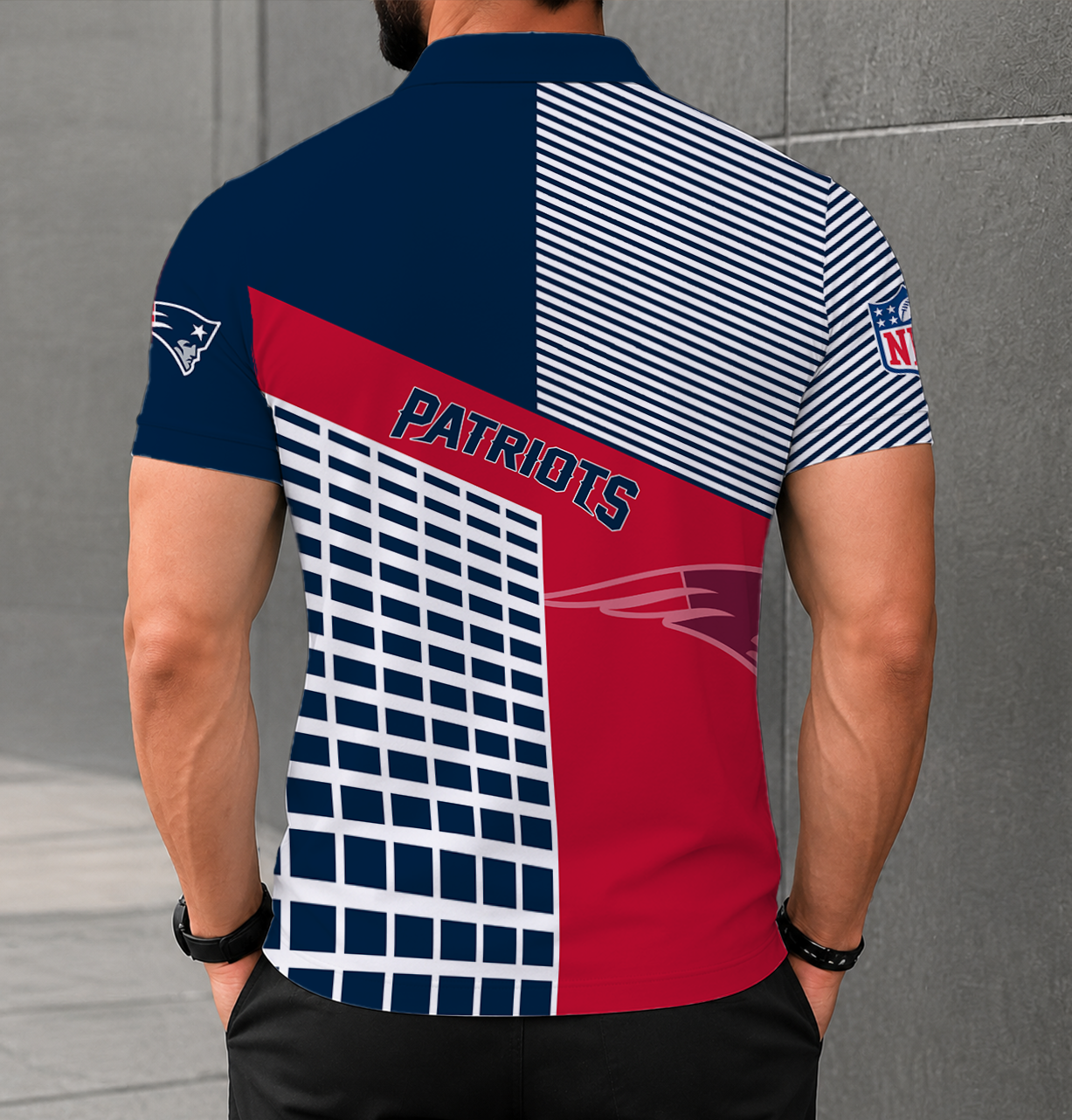 LIMITED EDITION - NEW CUSTOMIZED NFL27 NEP NEW ENGLAND PATRIOTS POLO SHIRT