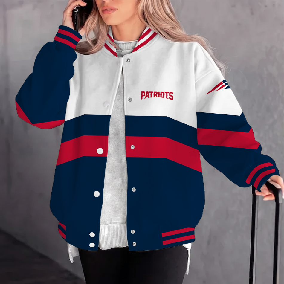 [SPECIAL OFFER] NEW CUSTOMIZED NFL27 NEP NEW ENGLAND PATRIOTS SATIN VARSITY & BASEBALL JACKET