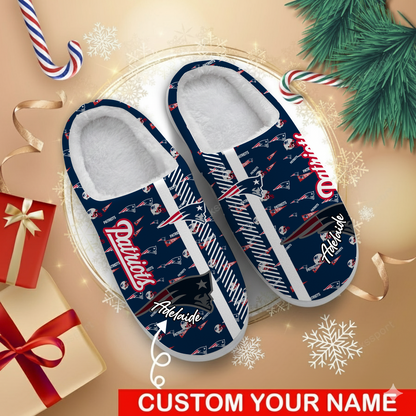 LIMITED EDITION - NEW CUSTOMIZED NFL27 NEP NEW ENGLAND PATRIOTS FOAM SLIPPERS