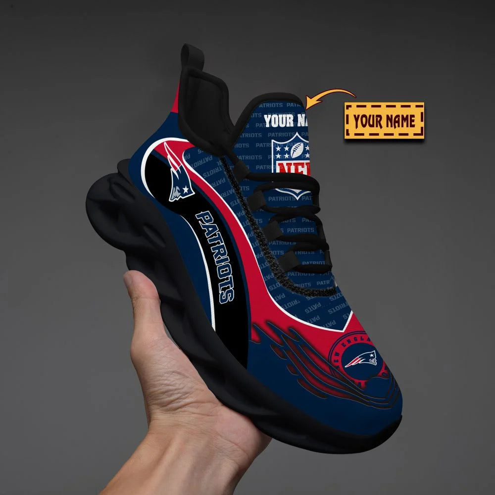 LIMITED EDITION - NEW CUSTOMIZED NFL27 NEP NEW ENGLAND PATRIOTS UNISEX MAX SOUL SHOES