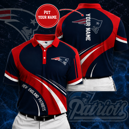 LIMITED EDITION - NEW CUSTOMIZED NFL27 NEP NEW ENGLAND PATRIOTS POLO SHIRT