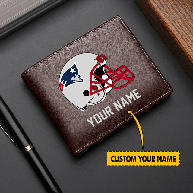 LIMITED EDITION - NEW CUSTOMIZED NFL27 NE PATRIOTS LEATHER WALLET