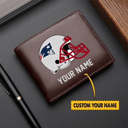LIMITED EDITION - NEW CUSTOMIZED NFL27 NE PATRIOTS LEATHER WALLET