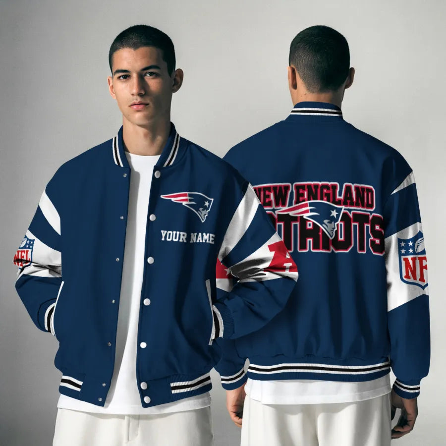 [HOT DEAL] NEW CUSTOMIZED NFL27 NEP NEW ENGLAND PATRIOTS SATIN VARSITY & BASEBALL JACKET