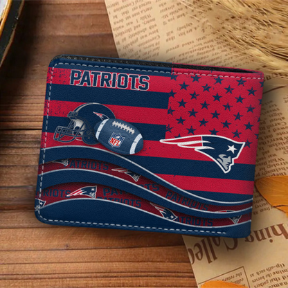 [SPECIAL OFFER] NEW CUSTOMIZED NFL27 NEP NEW ENGLAND PATRIOTS LEATHER WALLET