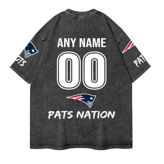 [SPECIAL OFFER] NEW CUSTOMIZED NFL27 NEP NEW ENGLAND PATRIOTS MULTICOLOR WASHED TEE