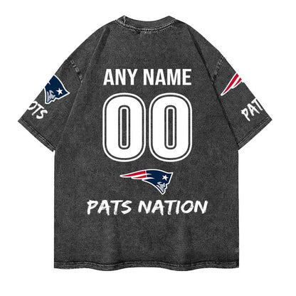 [SPECIAL OFFER] NEW CUSTOMIZED NFL27 NEP NEW ENGLAND PATRIOTS MULTICOLOR WASHED TEE