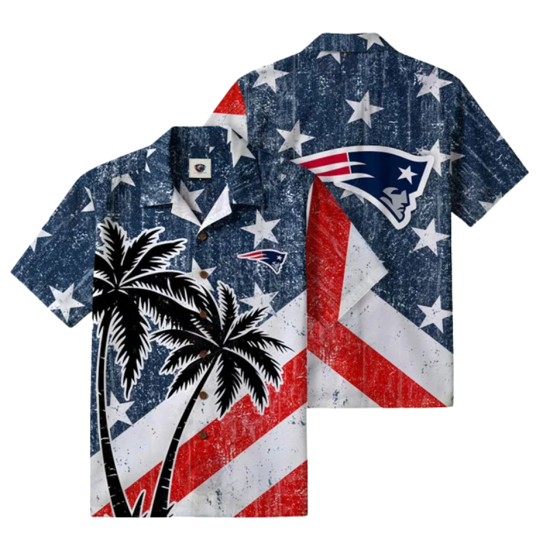 LIMITED EDITION - NEW CUSTOMIZED NFL27 NEP NEW ENGLAND PATRIOTS PATRIOTIC 250 USA HAWAIIAN SHIRT