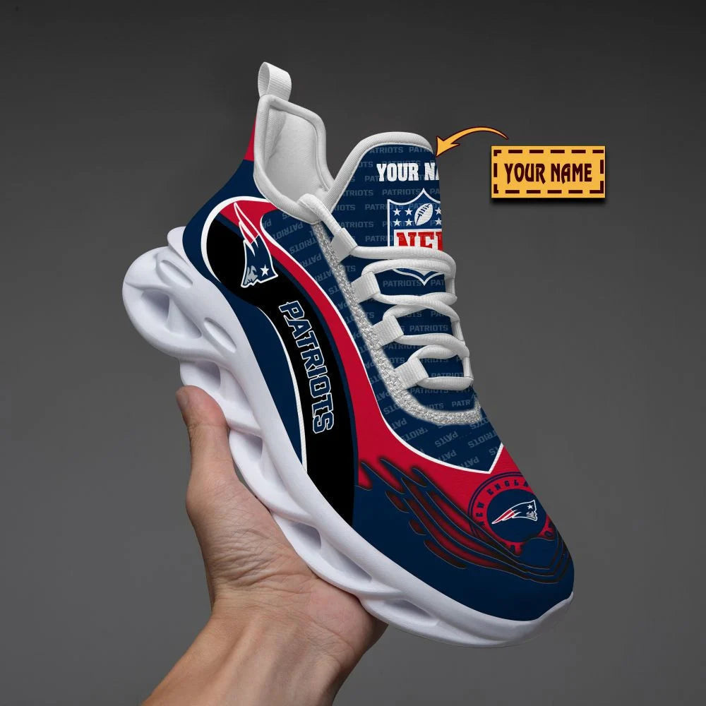 LIMITED EDITION - NEW CUSTOMIZED NFL27 NEP NEW ENGLAND PATRIOTS UNISEX MAX SOUL SHOES