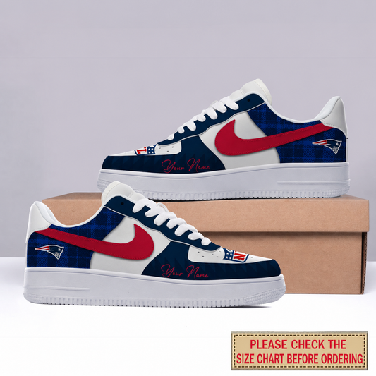 LIMITED EDITION - NEW CUSTOMIZED NFL27 NEP NEW ENGLAND PATRIOTS AF1 SHOES