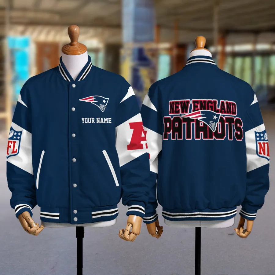[HOT DEAL] NEW CUSTOMIZED NFL27 NEP NEW ENGLAND PATRIOTS SATIN VARSITY & BASEBALL JACKET