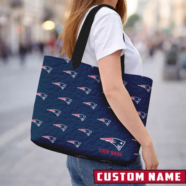 LIMITED EDITION - NEW CUSTOMIZED NFL27 NE PATRIOTSQUILTED TOTE BAG
