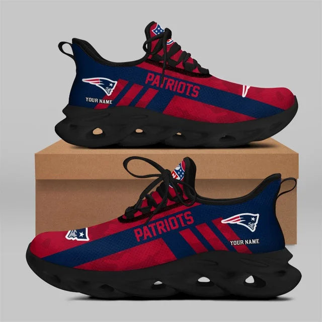 LIMITED EDITION - NEW CUSTOMIZED NFL27 NEP NEW ENGLAND PATRIOTS UNISEX MAX SOUL SHOES