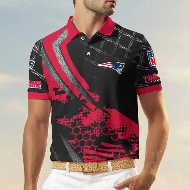 LIMITED EDITION - NEW CUSTOMIZED NFL27 NEP NEW ENGLAND PATRIOTS POLO SHIRT