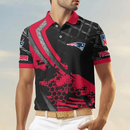 LIMITED EDITION - NEW CUSTOMIZED NFL27 NEP NEW ENGLAND PATRIOTS POLO SHIRT