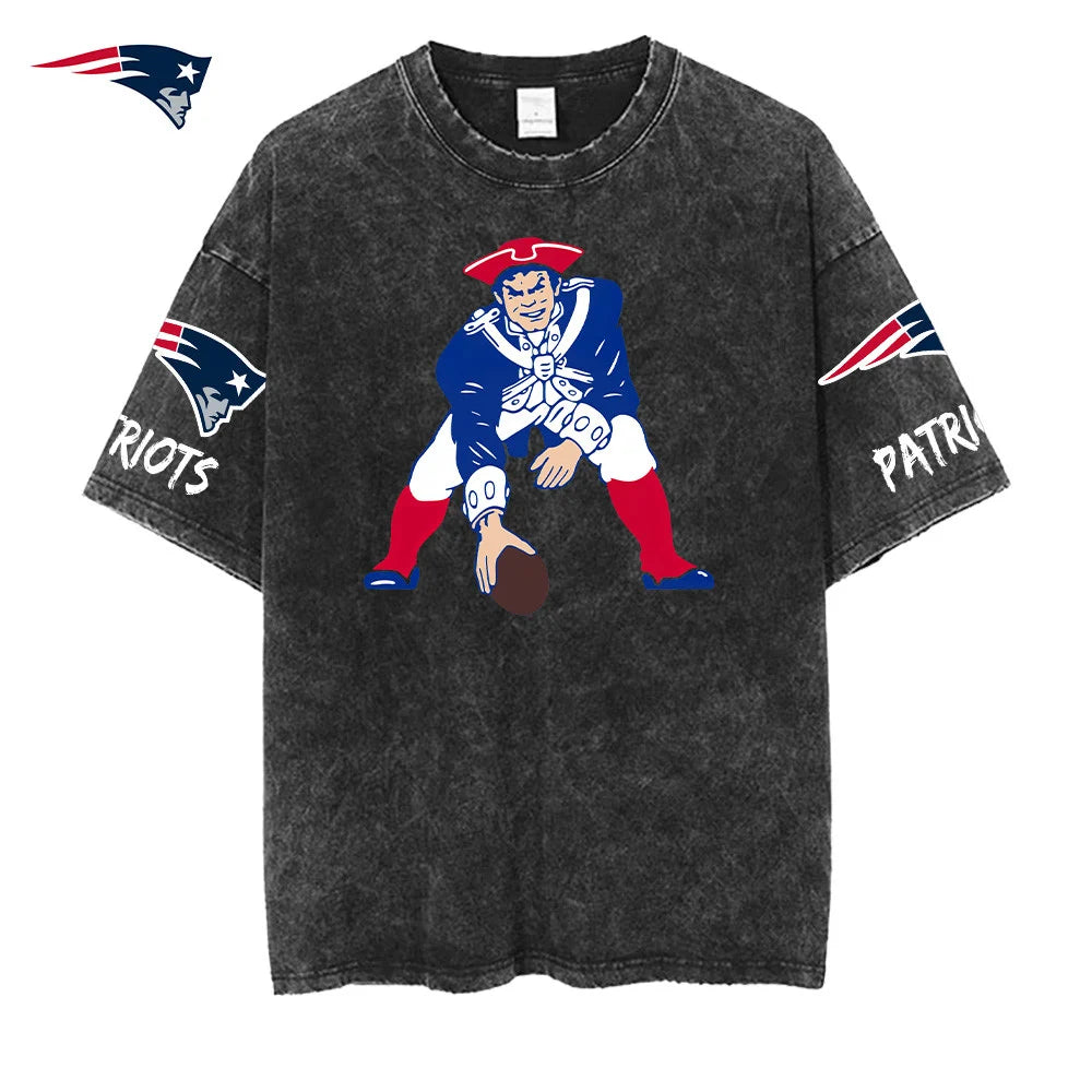 [SPECIAL OFFER] NEW CUSTOMIZED NFL27 NEP NEW ENGLAND PATRIOTS MULTICOLOR WASHED TEE
