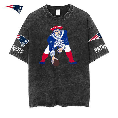 [SPECIAL OFFER] NEW CUSTOMIZED NFL27 NEP NEW ENGLAND PATRIOTS MULTICOLOR WASHED TEE