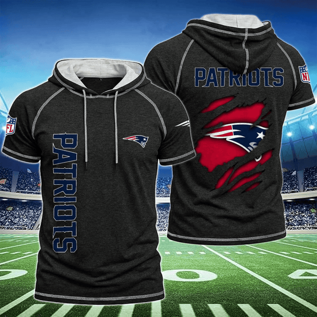 [SPECIAL OFFER] NEW CUSTOMIZED NFL27 NEP NEW ENGLAND PATRIOTS SHORT SLEEVE HOODIE