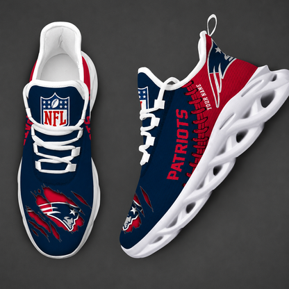 LIMITED EDITION - NEW CUSTOMIZED NFL27 NEP NEW ENGLAND PATRIOTS UNISEX MAX SOUL SHOES