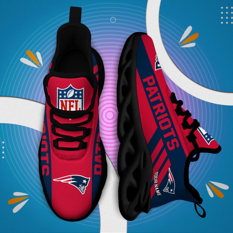 LIMITED EDITION - NEW CUSTOMIZED NFL27 NEP NEW ENGLAND PATRIOTS UNISEX MAX SOUL SHOES