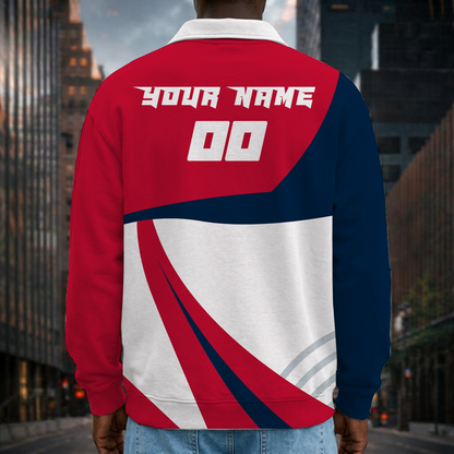 [SPECIAL OFFER] NEW CUSTOMIZED NFL27 NEP NEW ENGLAND PATRIOTS LONG SLEEVE POLO SHIRT
