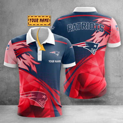 LIMITED EDITION - NEW CUSTOMIZED NFL27 NEP NEW ENGLAND PATRIOTS POLO SHIRT