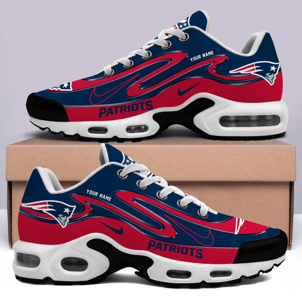 LIMITED EDITION - NEW CUSTOMIZED NFL27 NEP NEW ENGLAND PATRIOTS AIR MAX PLUS SNEAKERS