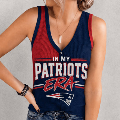 [SPECIAL OFFER] NEW CUSTOMIZED NFL27 NEP NEW ENGLAND PATRIOTS WOMEN'S V-NECK TANK TOP