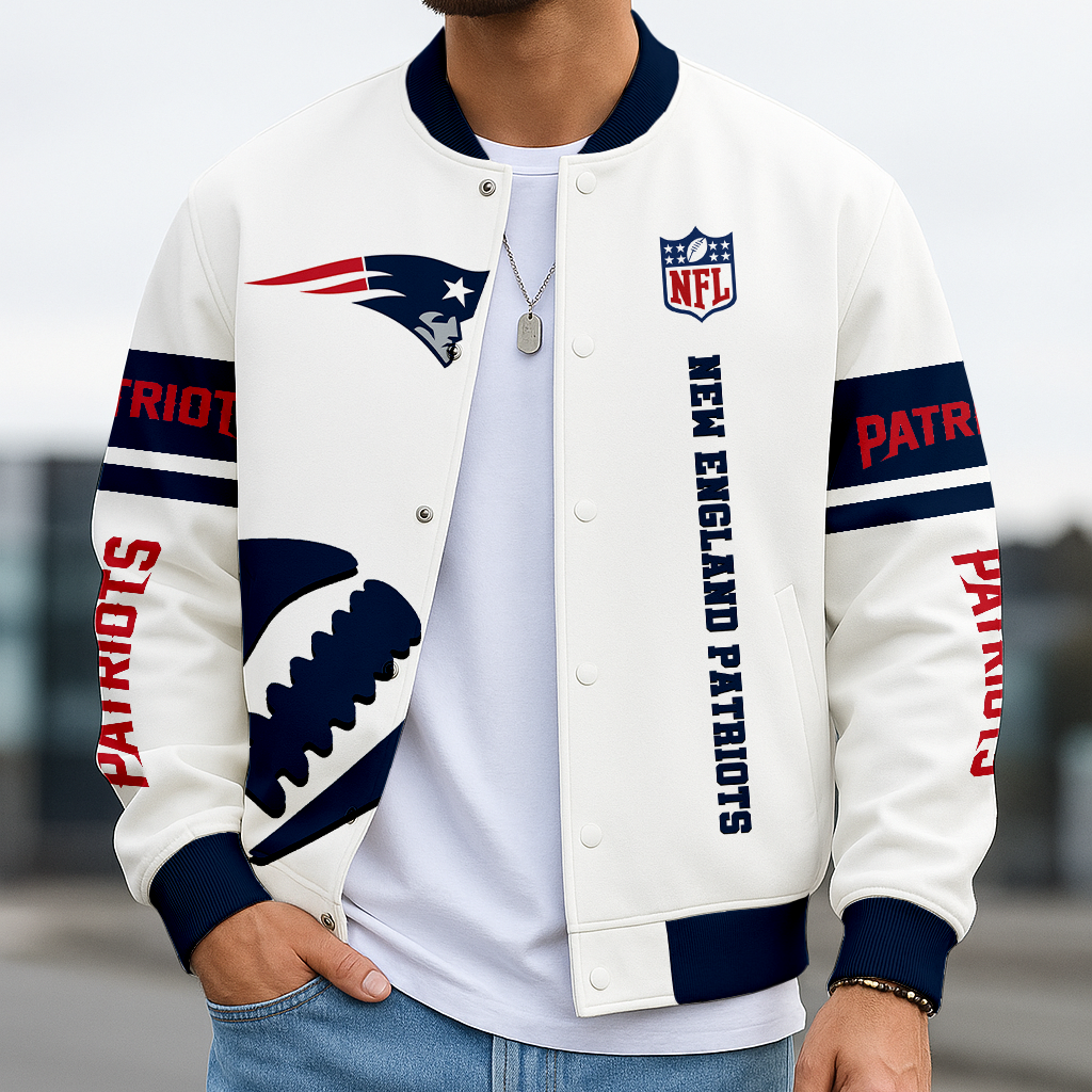 LIMITED EDITION - NEW CUSTOMIZED NFL27 NEP NEW ENGLAND PATRIOTS BASEBALL JACKET