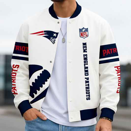 LIMITED EDITION - NEW CUSTOMIZED NFL27 NEP NEW ENGLAND PATRIOTS BASEBALL JACKET