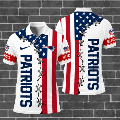[SPECIAL OFFER] NEW CUSTOMIZED NFL27 NEP NEW ENGLAND PATRIOTS POLO SHIRT