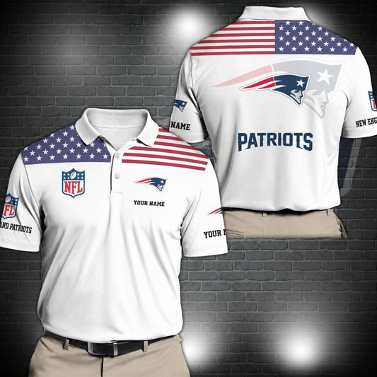 LIMITED EDITION - NEW CUSTOMIZED NFL27 NEP NEW ENGLAND PATRIOTS POLO SHIRT