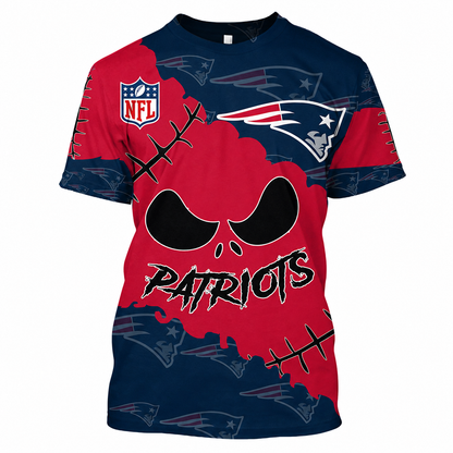 LIMITED EDITION - NEW CUSTOMIZED NFL27 NEP NEW ENGLAND PATRIOTS HALLOWEEN SKULL APPAREL FOR FANS