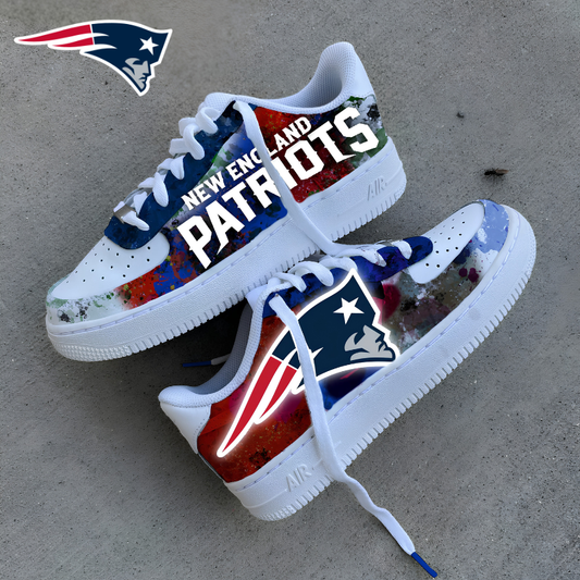 [SPECIAL OFFER] NEW CUSTOMIZED NFL27 NEP NEW ENGLAND PATRIOTS AF1 SNEAKERS