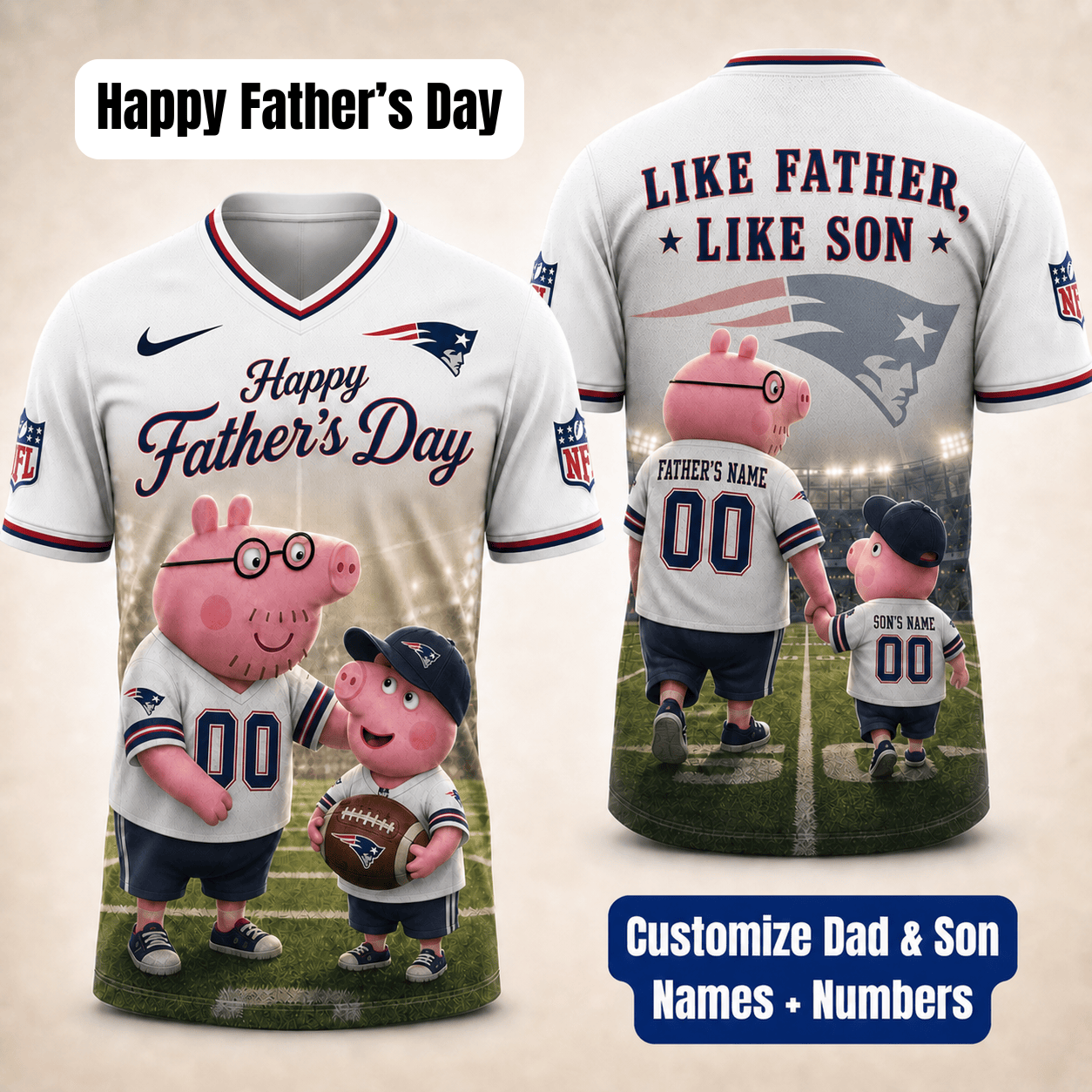 [FATHER'S DAY] NEW CUSTOMIZED NFL27 NEP NEW ENGLAND PATRIOTS FOOTBALL JERSEY