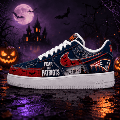 [SPECIAL OFFER] NEW CUSTOMIZED NFL27 NEP NEW ENGLAND PATRIOTS HALLOWEEN AF1 SHOES