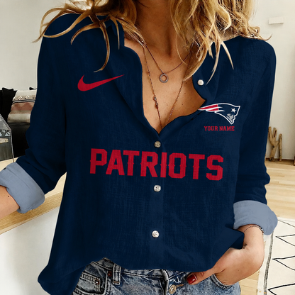 LIMITED EDITION - NEW CUSTOMIZED NFL27 NEP NEW ENGLAND PATRIOTS WOMEN CASUAL SHIRT