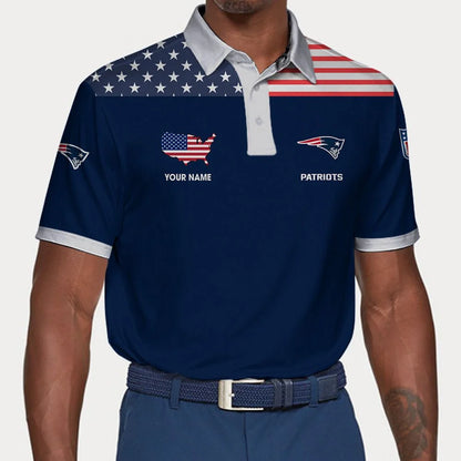LIMITED EDITION - NEW CUSTOMIZED NFL27 NEP NEW ENGLAND PATRIOTS POLO SHIRT