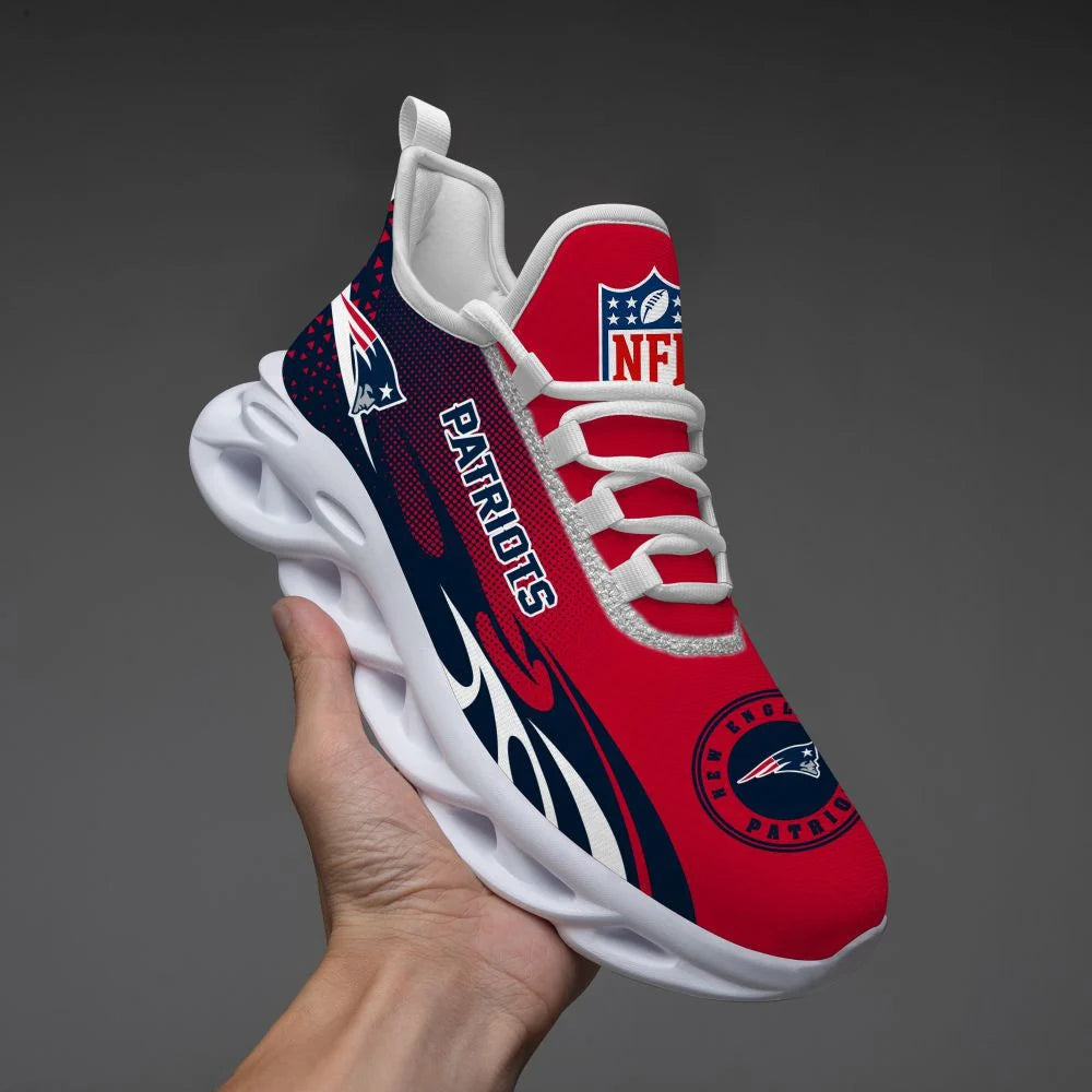LIMITED EDITION - NEW CUSTOMIZED NFL27 NEP NEW ENGLAND PATRIOTS UNISEX MAX SOUL SHOES