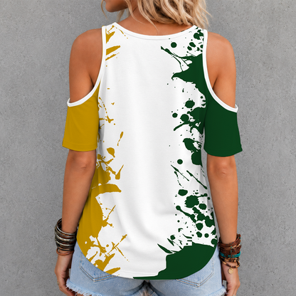 [FAN EXCLUSIVE] NEW CUSTOMIZED MLS27 PLT PORTLAND TIMBERS CRISS CROSS V-NECK TOP