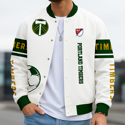 TOP SELLING - NEW CUSTOMIZED MLS27 PLT PL TIMBERS SATIN VARSITY & BASEBALL JACKET