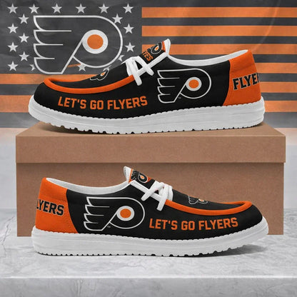 [SUPER SALE ] NEW CUSTOMIZED NHL27 PPF PHILADELPHIA FLYERS LOAFER SHOES