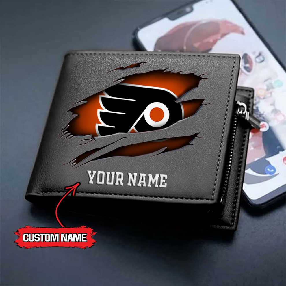 LIMITED EDITION - NEW CUSTOMIZED NHL27 PPF PHILADELPHIA FLYERS LEATHER WALLET