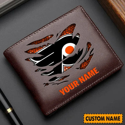 LIMITED EDITION - NEW CUSTOMIZED NHL27 PPF PHILADELPHIA FLYERS LEATHER WALLET